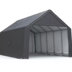 Open Box Complete New Outdoor Heavy Duty 13 ft. W x 20 ft. D x 11.65 ft. H Gray Roof Steel Carport