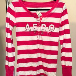 Aeropostale Brand Striped Long Sleeve Top Size S