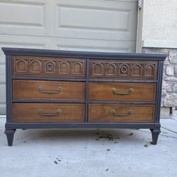 MCM Antique Black/wood Dresser