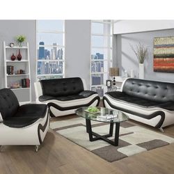 Faux Leather 3 Piece Living Room Set (Negotiable Price)