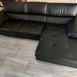 Leather Couch. Genuine Leather 104" X 40" 