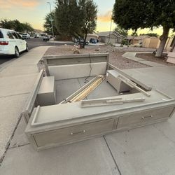 King Storage Bed Frame with Electrical Outlet