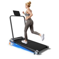 Walking Pad Treadmill for Home, Walking Pad with Incline and Handle Bar Sturdy Foldable Handles Walking Pad with LED Display, Portable Quiet Under Des