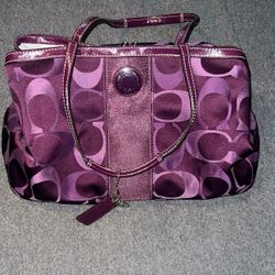 COACH Purse Purple Jacquard Signature F205 New