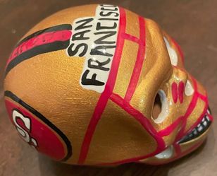 Ceramic Hand Painted San Francisco 49ers Mini Skull – Mexico