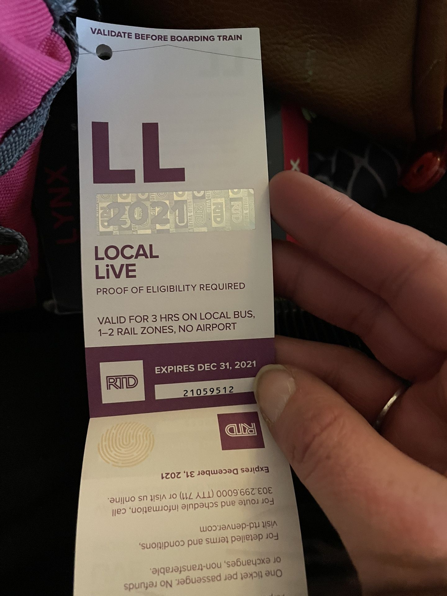 Book Of 10 Local RTD Bus Tickets