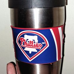MLB Philadelphia Phillies Stainless Steel Travel Coffee Mug Cup Tumbler 16 oz *