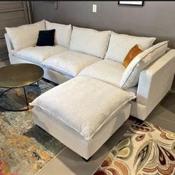 NEW GREY SECTIONAL COUCH WITH PILLOWY CUSHIONS !! Available in light and dark grey $680