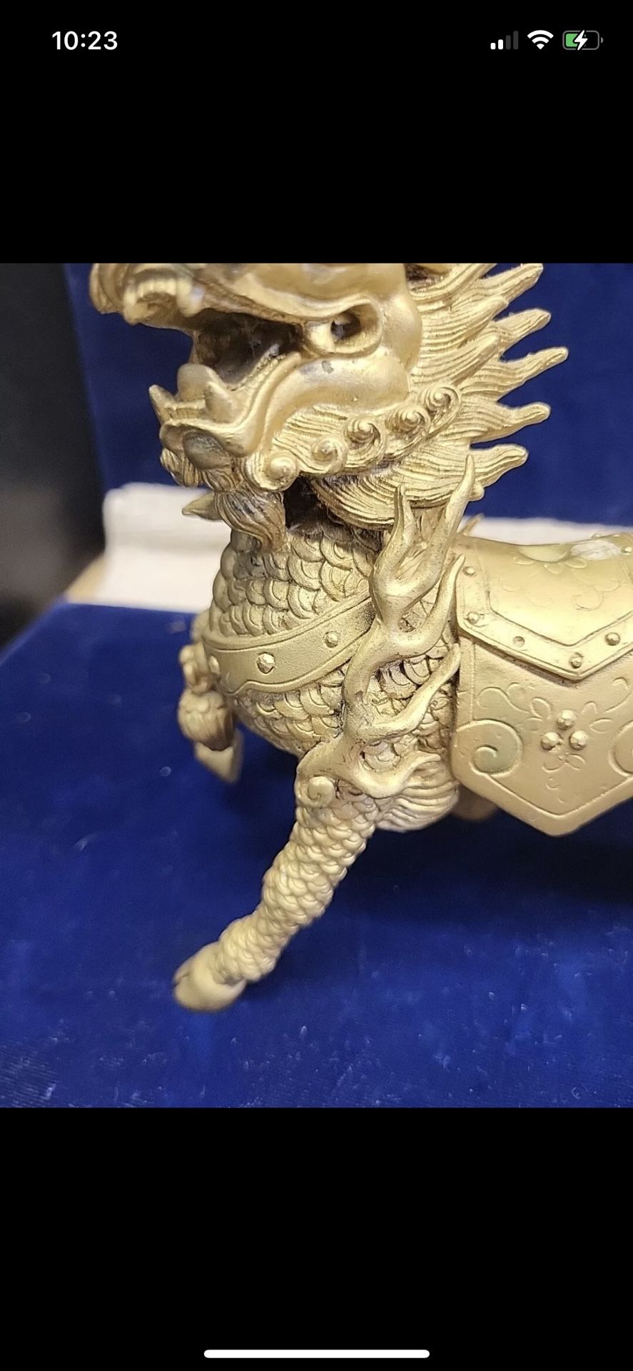 Antique Brass Chi Lin Qilin Kirin Mythical Hooved Chimerical Creature 6”