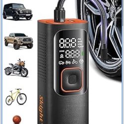 Tire Inflator Portable Air Compressor - Powerful 160PSI & 2X Faster, Accurate Pressure LCD Display, Cordless Easy Operation - Portable Air Pump for Ca