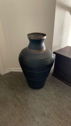 (2) Large floor Metal Vases