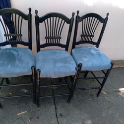 3 Suede Chairs