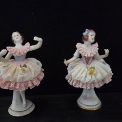 SUGAR & SPICE DRESDEN PORCELAINE BALLERINAS