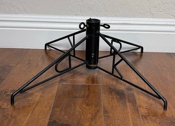 Folding Christmas Tree Stand 21.5” Black  Metal Holds 1.25” Diameter Pole