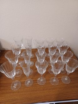 Crystal Wine glass and champagne flutes. 2$ Each