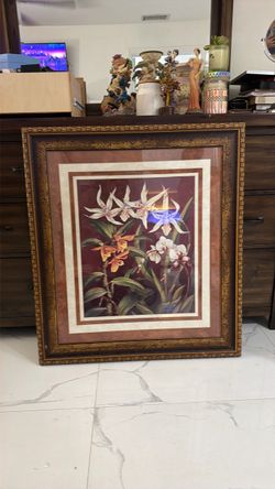 Large Framed Orchid Botanical Print