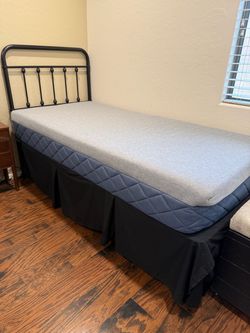 Twin Metal Bed Frame with Mattress