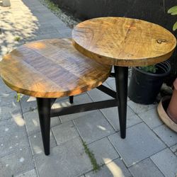 World Market Wood And Metal Multi Level End Table