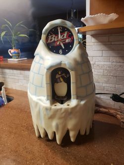 Bud ice penguin clock