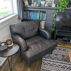 Black Leather-y Armchair 
