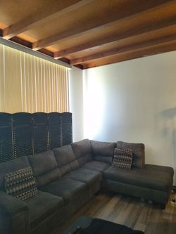Sectional with return brown