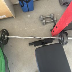 Curl Bar And Weights