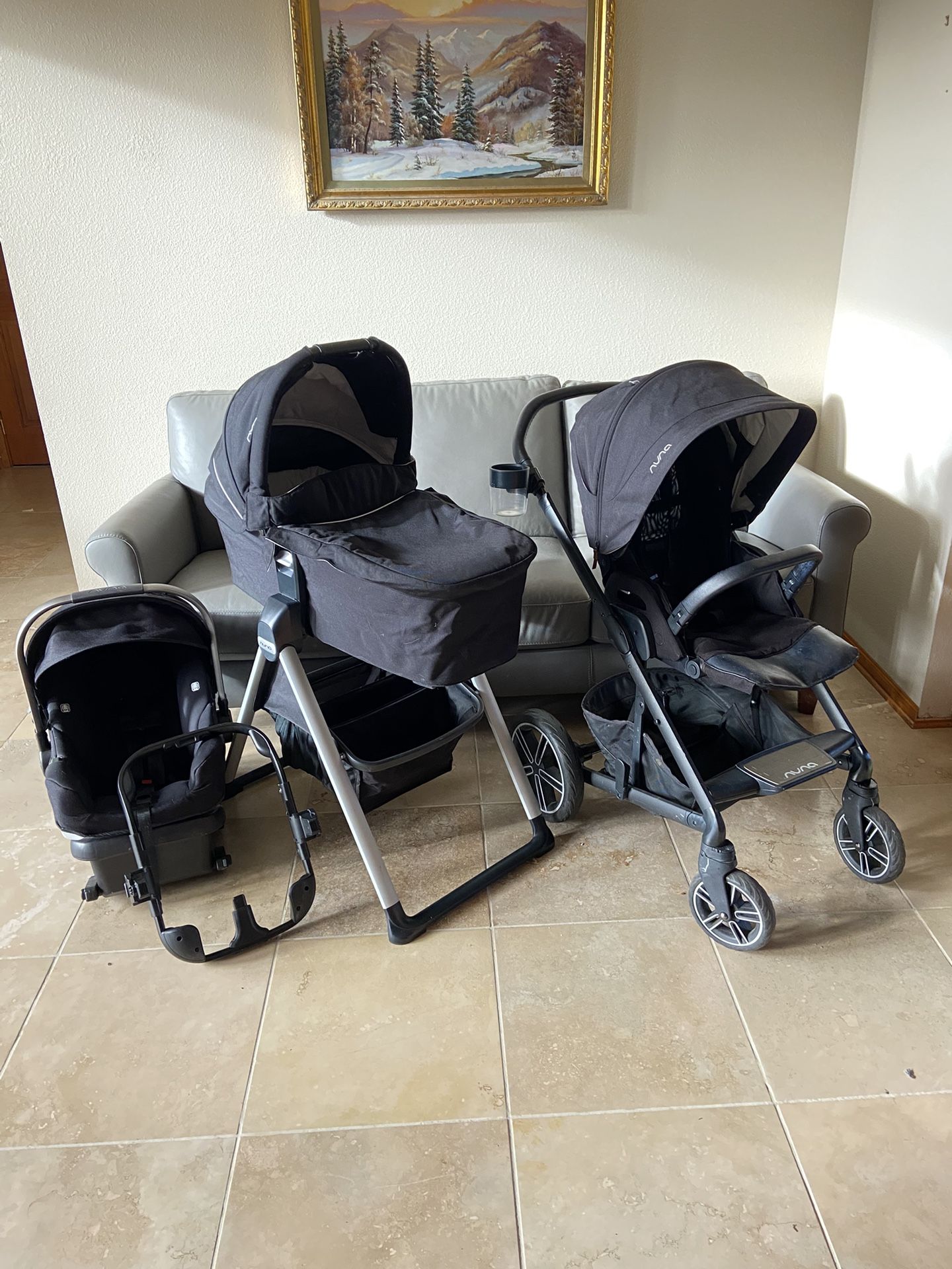 Nuna Mixx2 Stroller With Car Seat And Bassinet With Stand