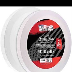 2-pack U.S. Art Supply 36” Diameter Round Canvas