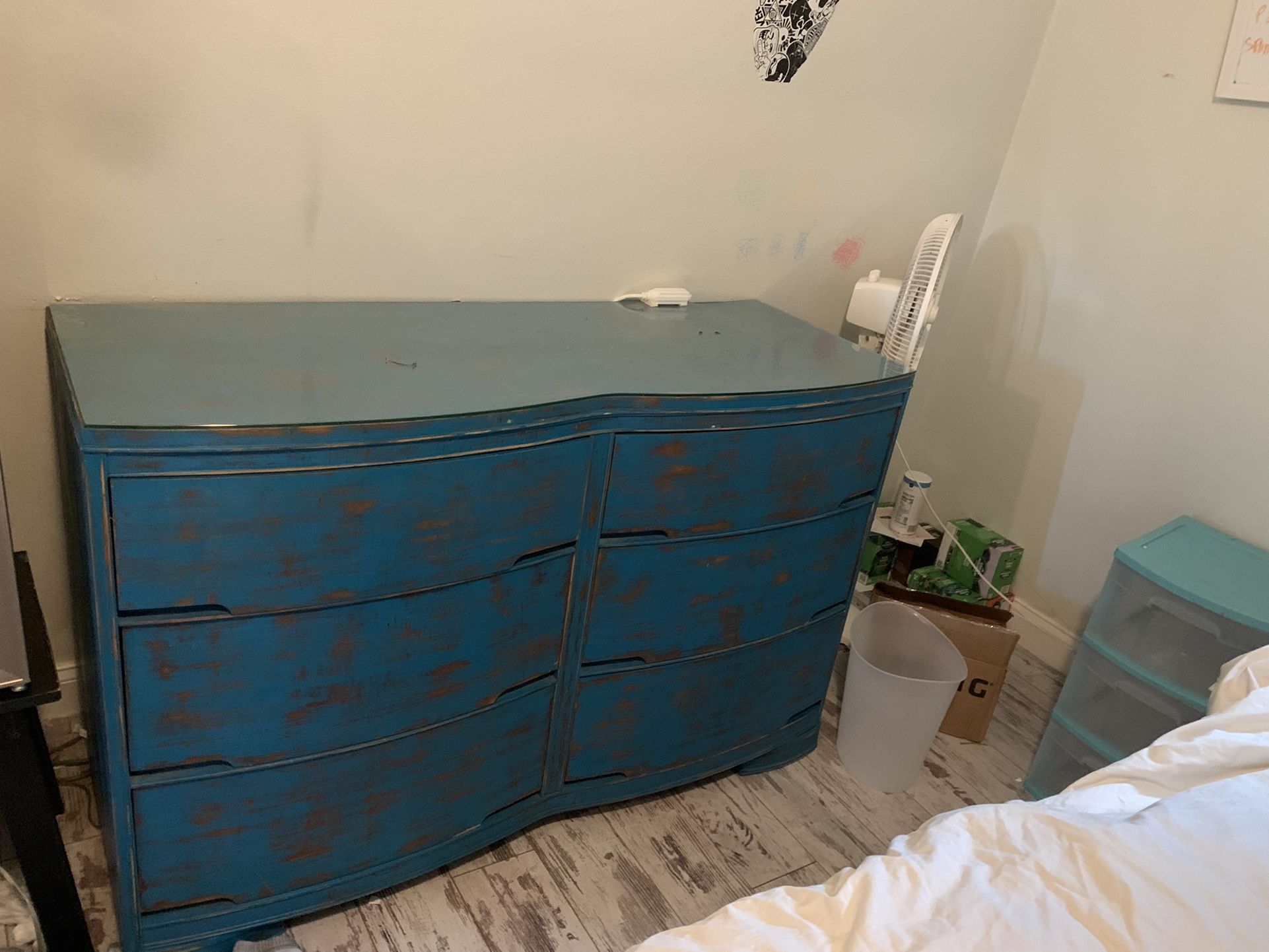 Dresser With Glass Top For Sale