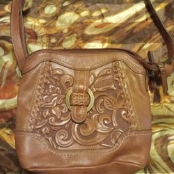 Brown Leather Crossbody Bag 
