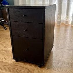 Crate and Barrel - Filing Cabinet - Black Wood
