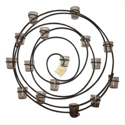Pottery Barn Wrought Iron Spiral Wall Mount 16 Votive Candle Holder