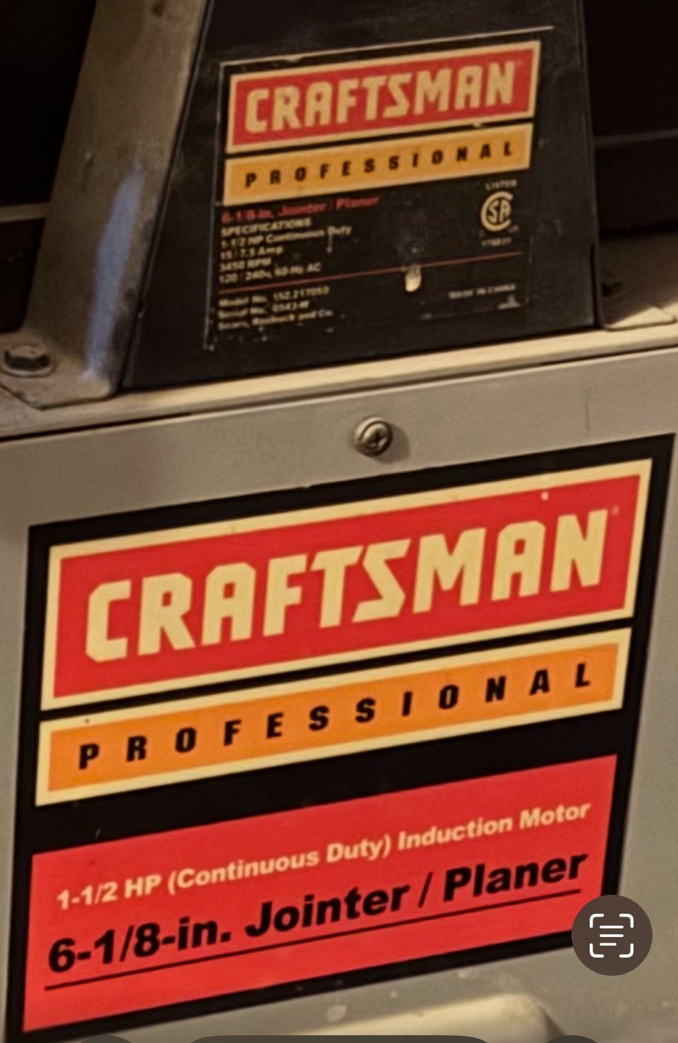 Craftsman 6-1/8-in. Jointer/Planer