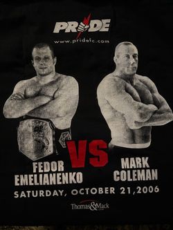 Men’s size Large original vintage Pride FC Fedor vs Coleman 2006 T-Shirt