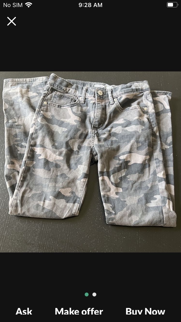 Boys 12 Slim Old Navy Camo Pants 