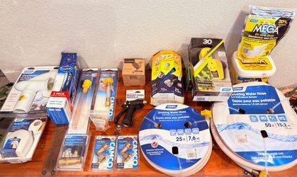Brand New RV Accessories — Camco 25’ & 50’ Water Hoses, 30A Surge Analyzer, Filters | $250 Lot or Separate
