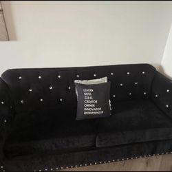 Elegant Black Velvet Couch (best offer)
