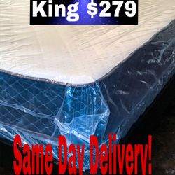 King $279/Queen $219/Full $179/Twin $159/Brand New Plush Mattress And Box Spring 