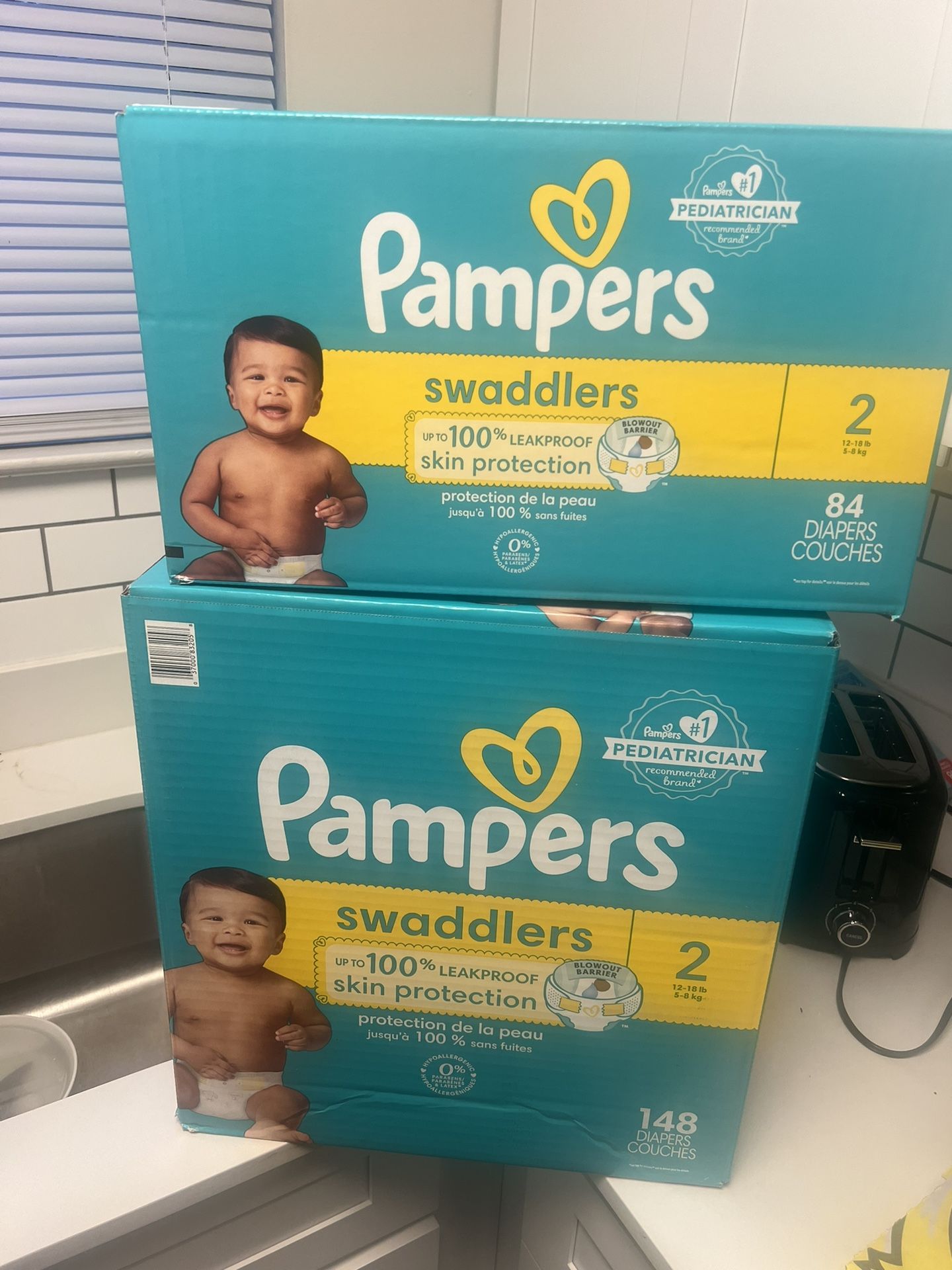 Pampers Swaddlers Diaper Size 2 148 Count & 84 Count