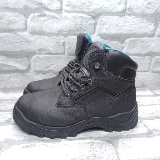 Hytest Safety Attach Steel Toe 6” Work Boot Black Size 8 W