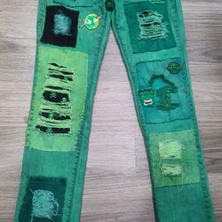 Green Punk Rock Jeans