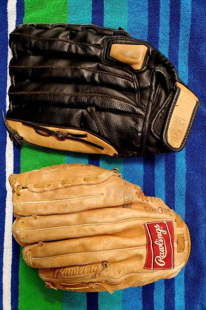 Softball And Rawlins Glove Good Condition 