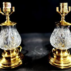 Waterford Blue Bell Crystal Lamp With Exquisite Brass - NEW CONDITION!!!