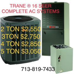 TRANE 16 SEER AC SYSTEMS Condenser evaporator coil and gas furnace or air handler