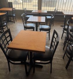 Restaurant tables and chairs