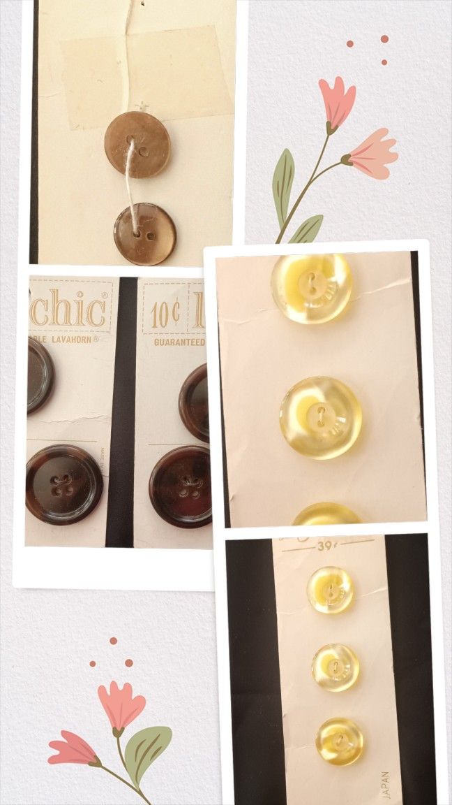 Le Chic 4 Cards 1 Dozen Buttons Total
