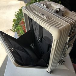 White/Beige Multi-function Luggage Carry-on Overhead Size
