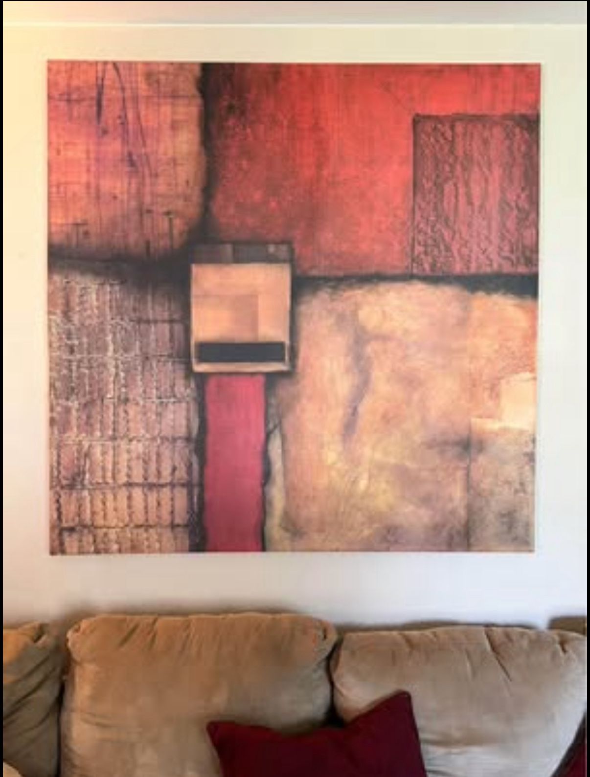 Frameless Abstract Hanging Art 48”x48”