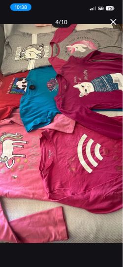 10-pieces 100/:cotton graphic t -shirt size 7/8 girls