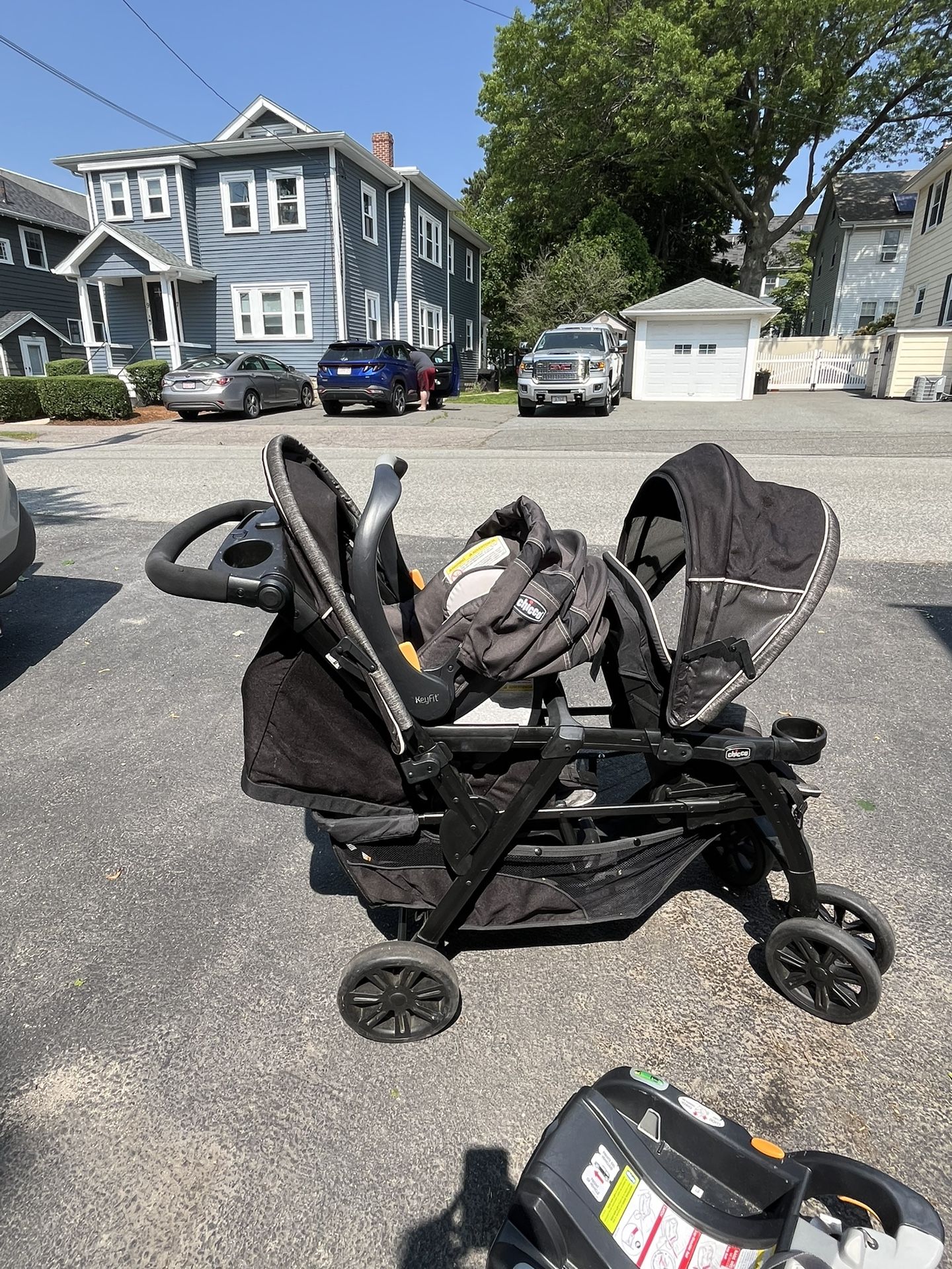 Chico Double Stroller With Key Fit Car seat 